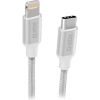 Cable SBS Braided USB-C/Lightning 1m Silver
