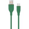 Kabelis Gembird Premium silicon USB-A Male - USB Type-C Male 1.5m Green