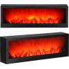 Baterijām darbināma kamīna lampa Springos CL0863, USB LED 60x10x19,5 cm, dekoratīvs apgaismojums, melna