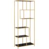 Shelf SEAFORD 77x35xH185cm, black/golden