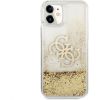 GUHCN61LG4GGO Guess TPU Big 4G Liquid Glitter Gold Case for iPhone 11 Transparent