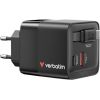 Verbatim 32217 GaN Tīkla Lādētājs 65W  2x USB-C / USB-A + Adapteris