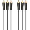 Hama 00205151 Audio/Video Cable, 3 RCA plugs - 3 RCA plugs, gold-plated 3m