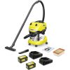 Sausās un mitrās tīrīšanas putekļsūcējs Karcher WD 4-18 S Dual Battery Set