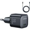 Сетевая зарядка Joyroom JR-TCF02 USB-C PD20W + USB-C 1.0m cable черная