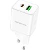 Charger Borofone BN7 Type-C 20W/USB-A 18W PD20W+QC3.0 white