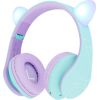 PowerLocus P2 Cats Ears Wireless Headphones for Kids (blue and purple)