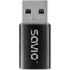 Adapteris Savio AK-81 USB-A to USB-C Black