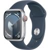 Apple Watch Series 9 GPS + Cellular 41mm Silver Aluminium Case with Storm Blue Sport Band - S/M