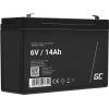Maintenance-free AGM VRLA Green Cell AGM34 6V 14Ah Battery (for alarm system, cash register, toy)