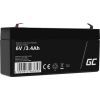 Maintenance-free AGM VRLA Green Cell AGM38 6V 3.4Ah Battery (for alarm system, cash register, toy)