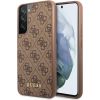 Guess GUHCS22SG4GFBR S22 S901 brązowy|brown hard case 4G Metal Gold Logo