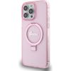 Guess IML Ring Stand Glitter MagSafe Case for iPhone 15 Pro Max Pink