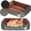 Лежанка для собаки, кошки M Springos PA0329M, место для отдыха 58x47x14,5 см коричнево-серое