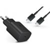 EP-TA800EBE + EP-DG980BBE Samsung 25W ceļojuma lādētājs + USB-C|USB-C datu kabelis melns (OEM)