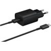 EP-TA800EBE + EP-DA905BBE Samsung 25W ceļojuma lādētājs + USB-C|USB-C datu kabelis melns (OEM)
