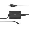 Hama, type c USB-C, 5-20 V, 65 W, melna - Universālais lādētājs portatīvajiem datoriem