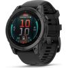 Garmin fēnix® E – 47 mm, AMOLED, Slate grey steel with Black silicone band