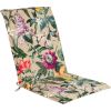 Покрытие для стула со спинкой AMAZONIA 42x90x3см, с оборкой, цветы/ бежевая ткань, 50%полиэстер/ 50%хлопок
