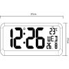 Maclean Large Digital Clock Wall Mount Free Standing with Temperature Sensor 37x17cm LCD Display Power Adapter & Battery Operated