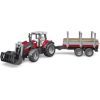 BRUDER Massey Ferguson 7480 ar priekšējās iekraušanas sistēmu + piekabe, 2318