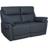 Recliner sofa BOWEN 2-seater with electric mechanism, dark grey genuine leather