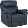 Recliner armchair BOWEN with electric mechanism, dark grey genuine leather