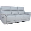 Recliner sofa BOWEN 3-seater with electric mechanism, beige genuine leather