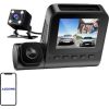 1080p front camera, 1080p indoor camera and VGA rear camera Azdome V600-3CH, G-sensor