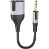 OEM Borofone Cable BL19 Creator 2 in 1 - jack 3,5mm male to 2xjack 3,5mm female - 15 cm black