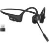 SHOKZ OpenComm2 UC 2025 Upgrade Wireless Bluetooth Bone Conduction Videoconferencing Headset with USB-C Charging Port and USB-C adapter | 16 Hr Talk Time, 29m Wireless Range, 1 Hr Charge Time | Includes Noise Cancelling Boom Mic and Dongle, Black