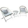 Balcony set YOLANDA 2 chairs and table, light gray