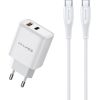 Сетевая зарядка Awei PD81C-EU 22.5W USB-A/USB-C + USB-C to USB-C cable 1.0m белая