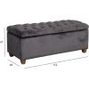 Sols HOLMES VELVET ar kasti, 112x46xH47cm, materiāls: samts, krāsa: tumši pelēks