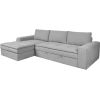 Corner sofa bed KAJA LC, light grey
