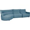 Corner sofa CANNES LC electric recliner, greyish blue