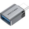 Переходник Vention CDQH0 USB-C Male на USB 3.0 серый