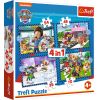 TREFL PAW PATROL Pužļu komplekts 4 in 1 Ķepa Patruļa