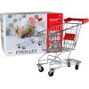 Leantoys Shopping cart, metal basket for children, silver, large