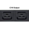 Intellinet Vertical Rackmount 24-Output Power Distribution Unit (PDU), 20 x C13 & 4 x Output C19, Removable Power Cable, Rear C14 Input