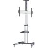 Manhattan TV & Monitor Mount, Trolley Stand, 1 screen, Screen Sizes: 37-65", Silver, VESA 200x200 to 600x400mm, Max 50kg, LFD, Lifetime Warranty