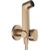 Hansgrohe rokas dušas Bidette 1jet S EcoSmart+ virsapmetuma daļa, ar vadu 1250 mm un turētāju, brushed bronze