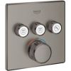 Grohe iebūvējamā dušas termostata SmartControl virsapmetuma daļa, ar 3 izejām, brushed hard graphite