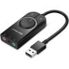 Ugreen   Ugreen external sound card music USB adapter - 3.5 mm mini jack with volume control 15cm black (40964)