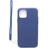 Evelatus Apple  iPhone 11 Pro Soft Touch Silicone Case with Strap Dark Blue