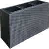 Flower box WICKER 84x30xH62cm, black
