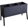 Flower box WICKER 80x34xH54cm, black