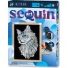 KITFIX Amatniecības komplekts Sequin Art Blue Premium spīdumiņu māksla, Balts kaķis