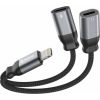 Swissten Textile Lightning Audio Charging Адаптер 2x Lightning 0.12m