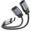 Swissten Textile USB-C Audio Charging Adapteris 2x USB-C 0.12m